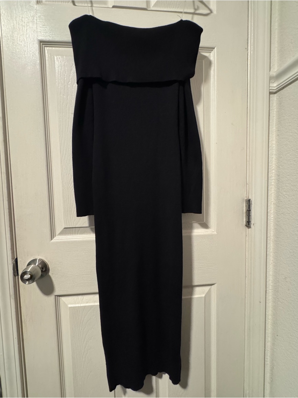 J for Justify Black Off-Shoulder Maxi Dress